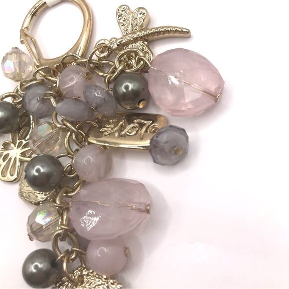 Gold and Pink Charm Keychain - Picture 2 of 6